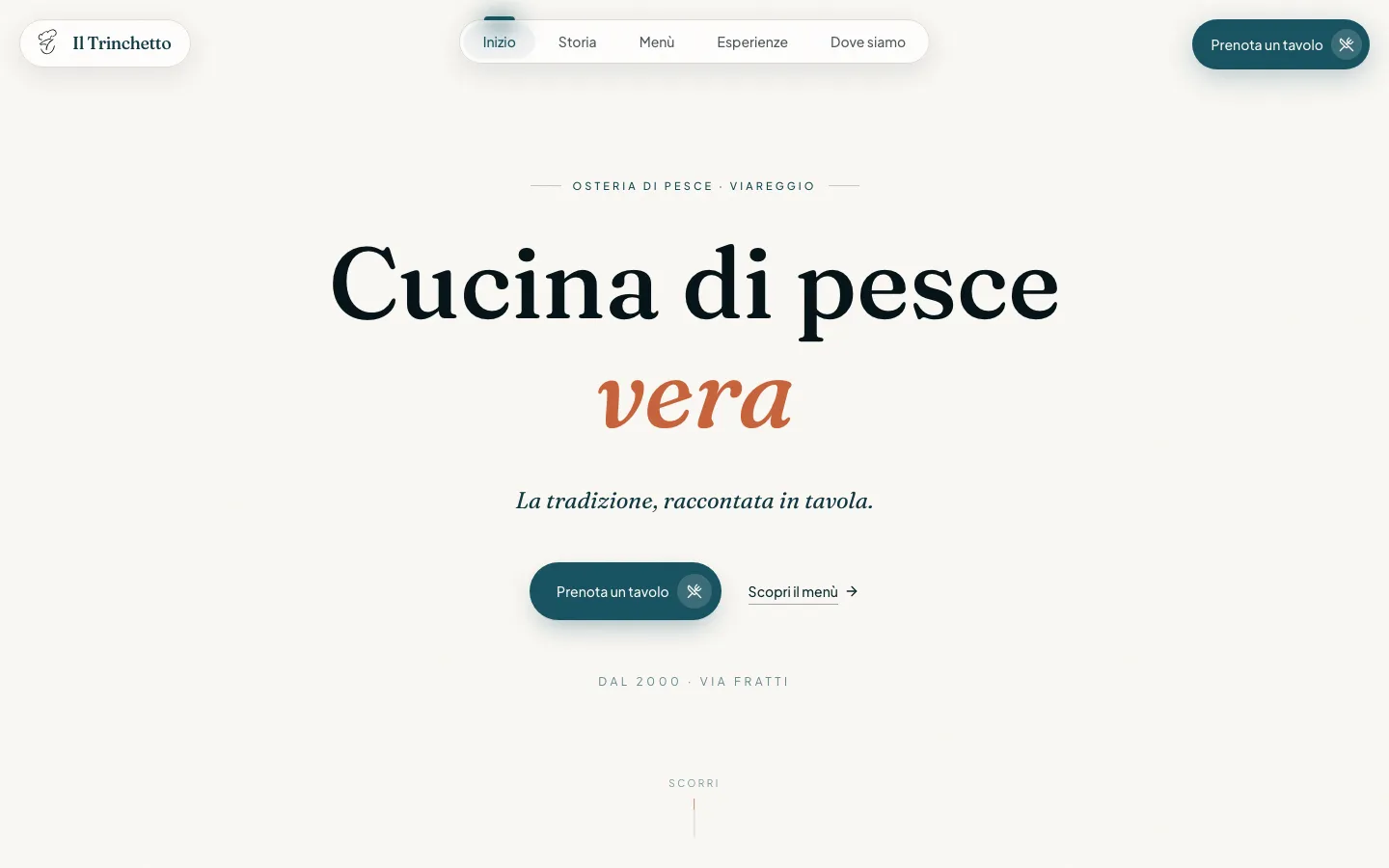Home del sito del ristorante Il Trinchetto